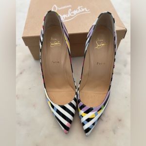 Christian Louboutin Women's "SO KATE CINESTRIPES" Patent Leather Pumps Shoes
